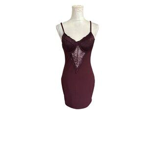 Womens Baby Doll Lace-Trimmed Sheer Mini Dress Dark Romantic Coquette Padded Bra